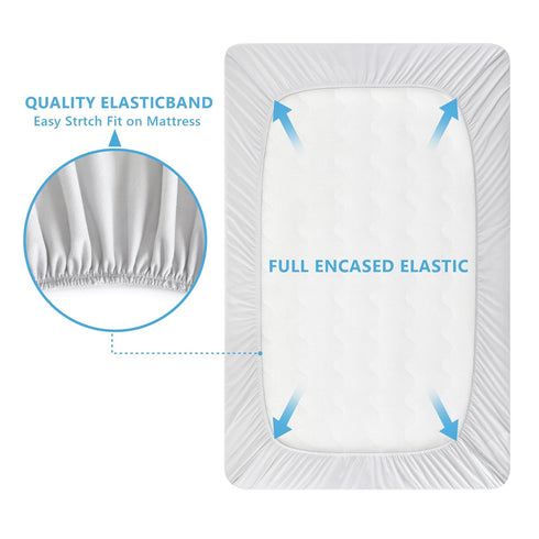 TILLYOU Mini Crib Fitted Sheets 2 Pack, Soft Jersey Knit Microfiber Playpen Bedding Sheet for Baby, Light Gray & Navy