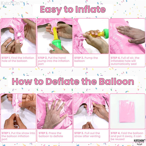 KatchOn Giant Pink 5 Balloon - 40 Inch Mylar Number 5 Balloon for 5th Birthday Decorations Girl