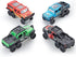 Diecast Toy Trucks 4 Pack, Pull Back Toy Cars with Openable Doors for Boys and Toddlers (Colorful)