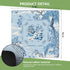 LZYRF 31.5 31.5 Blue and White Chinoiserie Mahjong Mat x in, Traditional Oriental Chinese Mountain Landscape Anti Slip