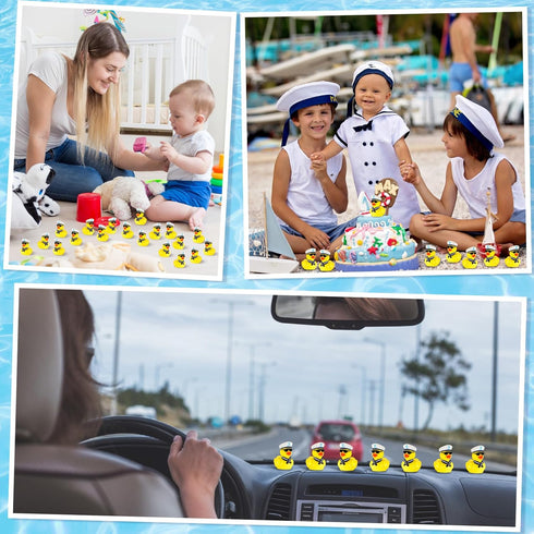 RoundFunny 150 Pcs Mini Cruise Resin Ducks Bulk Yellow Tiny Cruise Ship Duck Figurines Small Tiny Funny Sailing Toys