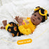 Lifelike Reborn Baby Dolls Black Girl - Realistic Newborn Dolls with Soft Poseable Body, Teddy Toy, Sunflower Clothes,