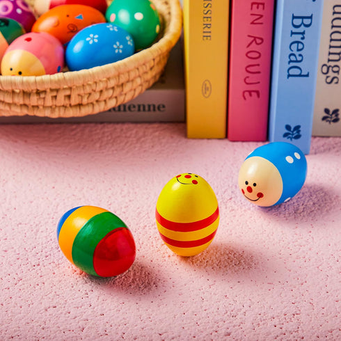 JOYIN 12 Packs Wooden Egg Shakers, 2.3" Maracas Percussion Musical for Party Favors, Classroom Prize Supplies