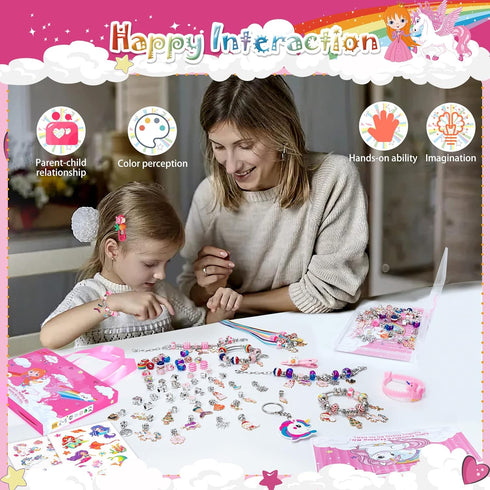 SUZUTOY Bracelet Making Kit for Girls, Unicorns Gifts for Girls, Arts and Crafts for Kids Ages 4-12, Beads for Bracelet