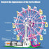 Ferris Wheel Building Block Set with Fairy Light, Two-Way Rotating Ferris Wheel Building Set, 813 Pieces, Amusement