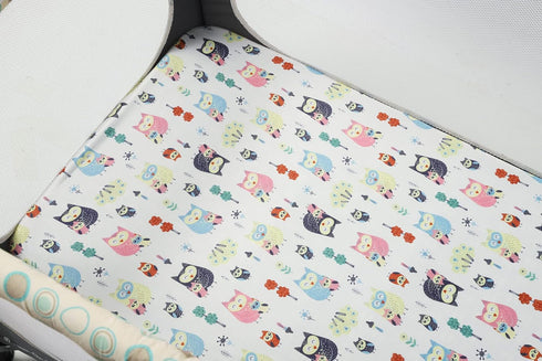 Pack 2 Pack Set Onacosht n Play Fitted Sheets for Baby Girl Soft Jersey Knit Sheets for Mini Crib Mattress and Playard