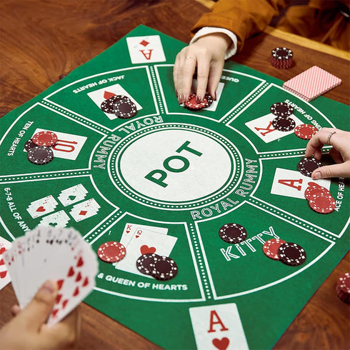 Rummy 24" 24" Rummy, Rummy 30+ 2-9 MBGBrybelly Royal Play Mat - x Green Felt Mat - Classic Family Casino Card Games