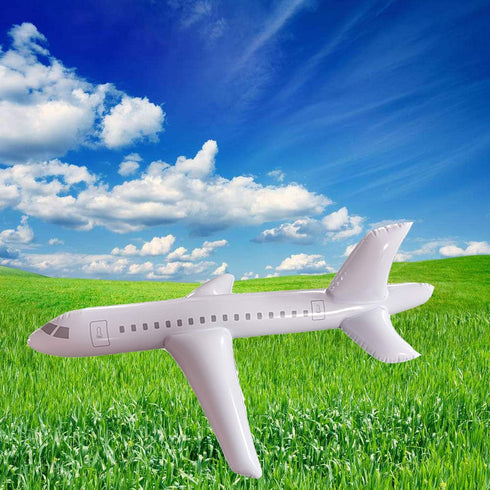 HAO Swimming, (40inch) White Large Inflatable Airplane Float, Blow Up Airplane Balloon for Outdoor, Party Favors