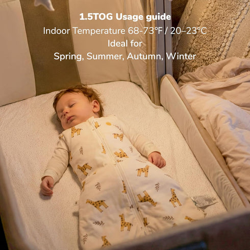 Momcozy 612 1.5 Sleep Sack for Baby Months, TOG Baby Wearable Blanket with Supportive Plush Filling, Two-Way Zipper