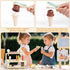 Set 52-Piece Counter Playset 3 4 5 6 Foldable Wooden Ice Cream Toy Pretend Play Food Store for Toddlers, Kids Ice Cream