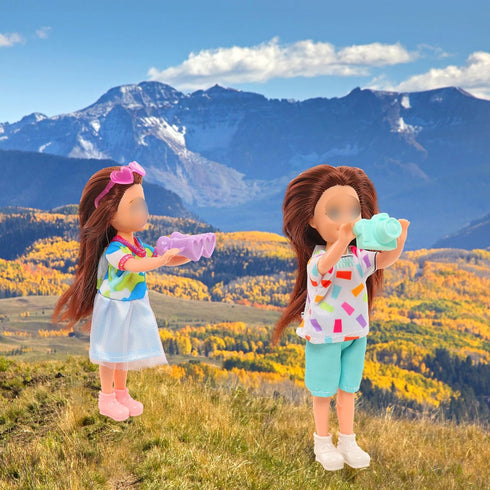 25 Pcs 5.3 Inch Doll Clothes Suitcase Accessories, 4 Dresses, 3 Tops, 3 Swimsuits, 1 Luggage, 3 Shoes, 11 Travel