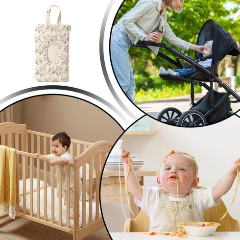 GUANGLU Baby Wipes Dispenser, Portable Baby Wipe Holder for Outdoor Strollers Storage Bag Container Wet Wipes Pouch