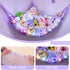 Stuffed Animals Net or Hammock, Kids Toy Storage Organizer with LED Light, Hanging Corner Holder for Girls Room Decor