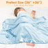 Blue(36" 36") Corissy Personalized Baby Blanket with Name, Custom Flannel Swaddle Blankets, Customized Embroidered