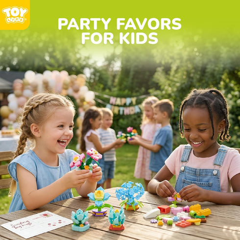 36 Pack Set 6+ TOY Life Party Favors for Kids, Tiny Plants Mini Flowers Building Blocks for Classroom Prize, Flowers
