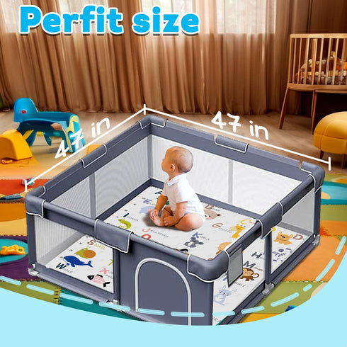 47" 47" Baby Play MatThick Soft X Playpen mat, Non-Slip and Machine Washable Baby Play Mats for FloorCrawling Mat