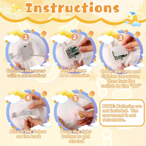 Easter Bunny Stuffed Animal Birthday Interactive Bunny, Musical Birthday Stuffed Animal, Clapping Activates Singing