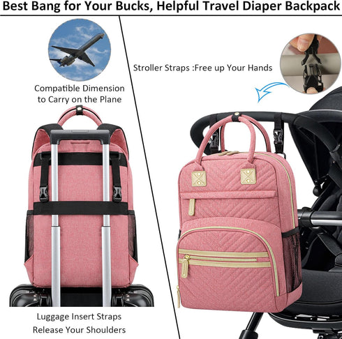 Backpack Tenot Baby Diaper Bag Tote for Women Large Capacity with Insulated Pockets Multifunctional Waterproof Diaper