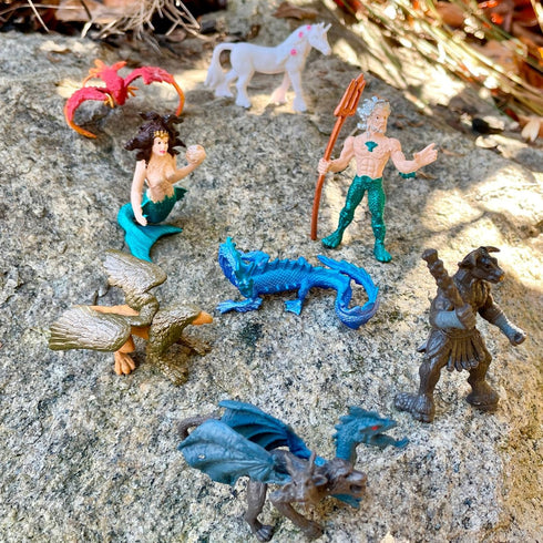 8 3+ Safari Ltd. Mythical Realm TOOB - Mini Figurines: Chimera, Griffin, Phoenix, Unicorn, Sea Dragon, Minotaur