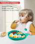 Deejoy Toddler Utensils with Travel Case, Silicone Bendable Handle Baby Spoons and Forks Set for Self Feeding, Green