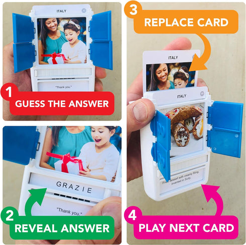 100 PICS Italy Quiz Game - Educational Travel Trivia Flash Card Puzzle Games for Smart Kids, POP08007