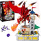WINNER SPACE Dragons & Treasures Building Block Sets, 927 Pcs Red Dragon Medieval Castle Kits for Kids 8-12+
