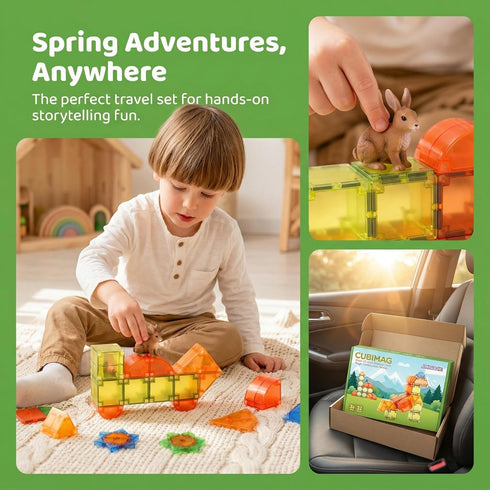JINHUDIE (1.38 inches) 3D 1-3 4-8, Magnetic Building Blocks Magnetic Tiles - Building Blocks for Toddlers & Kids Ages