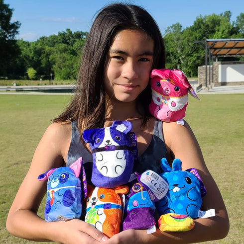 Dogs vs Squirls - Chewy Chonk 6" Plushies, Super-Soft & Bean-Filled, Great for Kids, Fidget & Sensory Toys