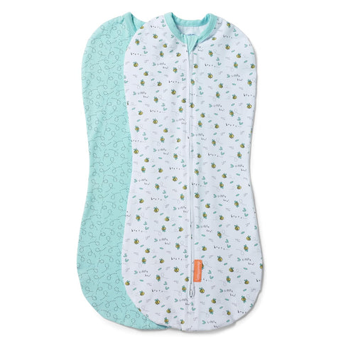 SwaddleMe by Ingenuity Compression Baby Swaddle Pod, Two-Way Zipper for Easy Diaper