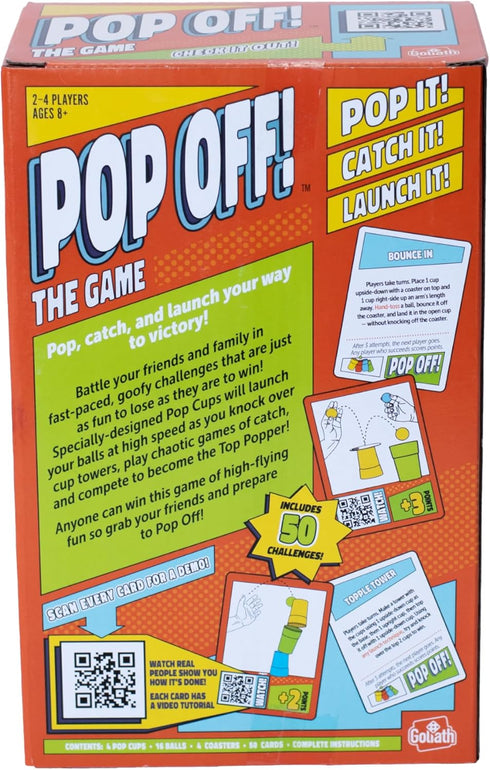 Goliath Pop Off! Game - 50 Fast-Paced Hilarious Challenges for 2-4 Players, Ages 8 and Up