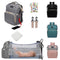Diaper Bag with Changing Station, 7 in 1 Travel Diaper Bag Backpack, Mommy Bag with USB Charging Port (Grey)