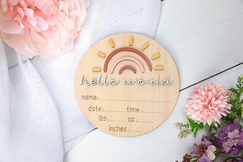 Sunshine Rainbow Newborn Baby Announcement Gift