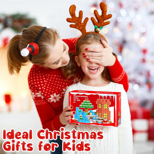 3 4 5 6 7 8 9 10 Set Magnetic Blocks Building Toys for Kids: Build Mine Christmas Magnet World for Boys Girls Ages