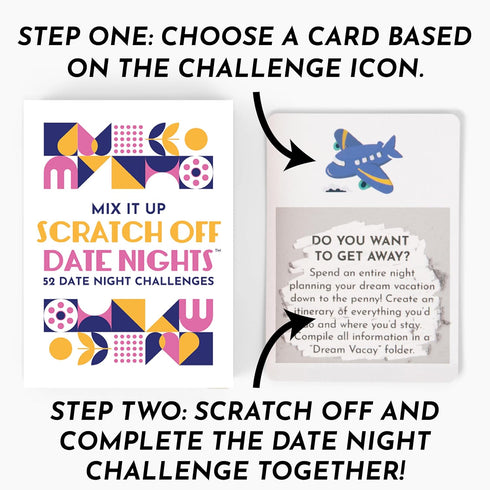 Mix It Up Scratch Off Date Night Ideas Deck - 52 Couples Dates, Gift Idea for Newlyweds, Bridal Shower