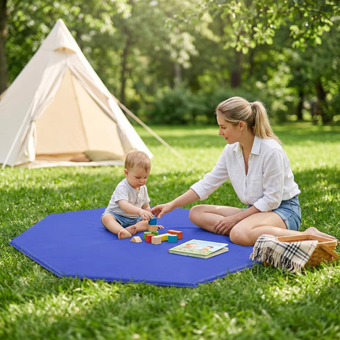 Generic 1 59 Inflatable Playmat - Cushioned Floor Mat Custom Fit Playpen Liner Portable Indoor/Outdoor Use Easy-Clean
