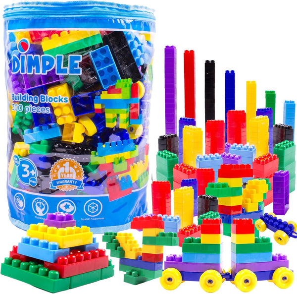 Dimple Building Blocks for Toddler (300 Pcs) Stacking Toys & Puzzle Games