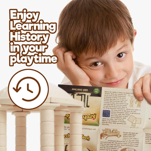 Taksa Toys Ancient Greek Dome Stem Toys - 54 Pcs Educational Stackable Building Blocks for Kids Ages 7-10+ Years Old