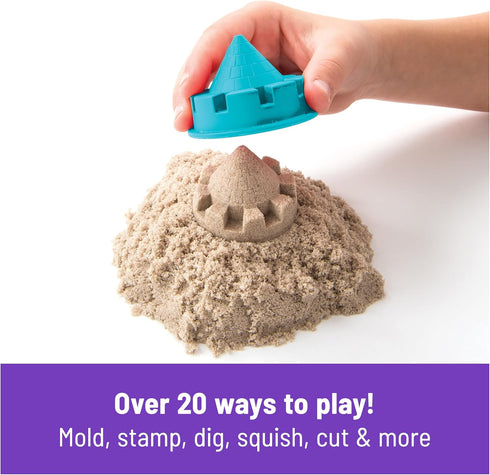 Kinetic Sand Folding Sand Box, 2lbs of All-Natural Play Sand, 7 Molds and Tools