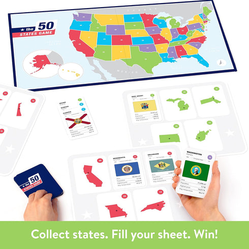 50 The States Game - US Geography Board Game - Educational Game for Kids & Adults - Fun Learning for Teenage Boys