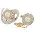 Personalized Name Anniversary All Bling Pacifier and Clip Set 14k Gold Plated