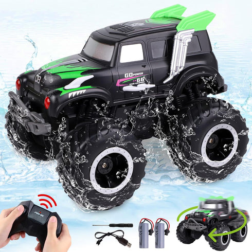 Amphibious Remote Control Cars, 1/20 Stunt RC Rock Crawler Monster Truck Toy