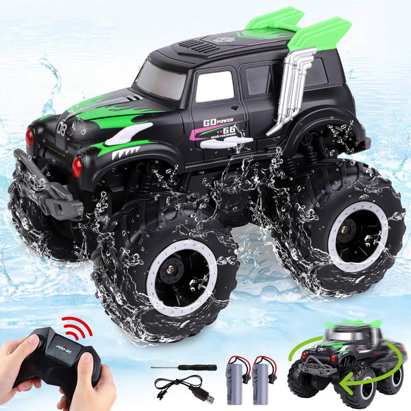 Amphibious Remote Control Cars, 1/20 Stunt RC Rock Crawler Monster Truck Toy