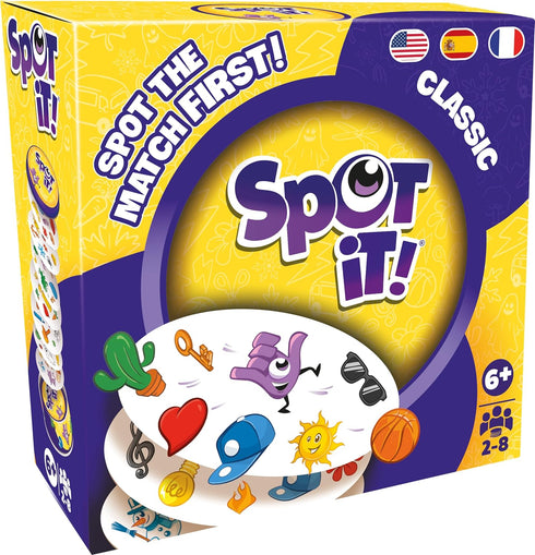Zygomatic Spot It! Classic Card Game (2024 Refresh), Eco-Sleeve Edition, 5-in-1 Visual Perception Game for Family Fun