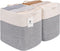 Decorative Cube Storage Bin, Tall Laundry Basket with Handles for Organizing Kids Cloth, Soft Woven Collapsible Yarn