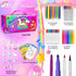 56 4-6-8 4-8 70) weirtoya PCS Washable Scented Markers with Glitter Pencil Case, Mermaid Unicorn Arts and Crafts