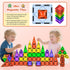 80PCS Set 4-8 3+ Mini Magnetic Tiles, Diamond Pattern Travel Magnetic Tiles Building with Case, Construction Toys