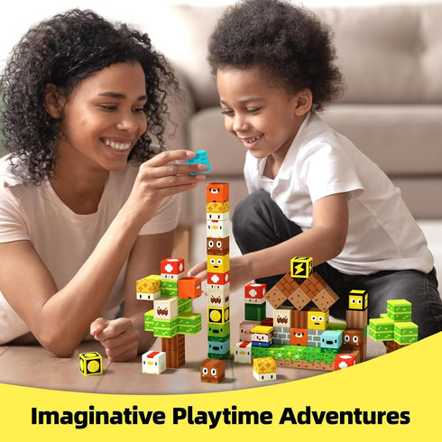 100PCS 3+, (1 inch) GobiDex Magnetic Blocks Kids Building Toys for Boys Girls Game-Based Build MagWonder with Magnet