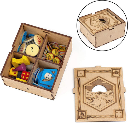 TowerRex Board Game Organizer for Catan Box | Compatible with Cities & Knights and Seafarers Expansions | Storage Kit