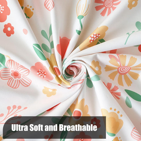 HomGoodz 52 28 Inches Floral Crib Sheets for Baby Girls x Fitted Crib Sheet for Standard Crib and Toddler Mattress,Baby