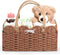 CroBlissful Large Wicker Diaper Caddy Organizer - Woven Paper Rope Storage Baskets